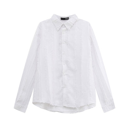 Fringe Texture Long Sleeve Shirt WN24919