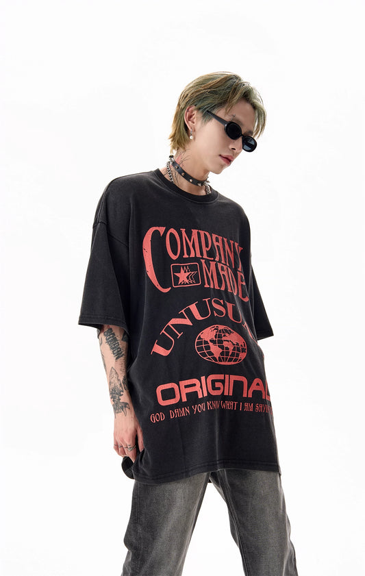 Wash Subcultural Image Design Casual Short Sleeve T-Shirt WN5213