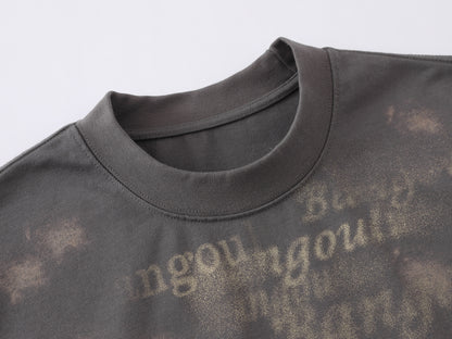 Bleach Washed Logo Print Short Sleeve T-Shirt WN25555