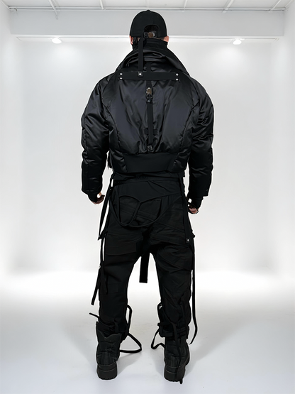 Zipper Layered Deconstructed Thick White Duck Down Jacket WN22004