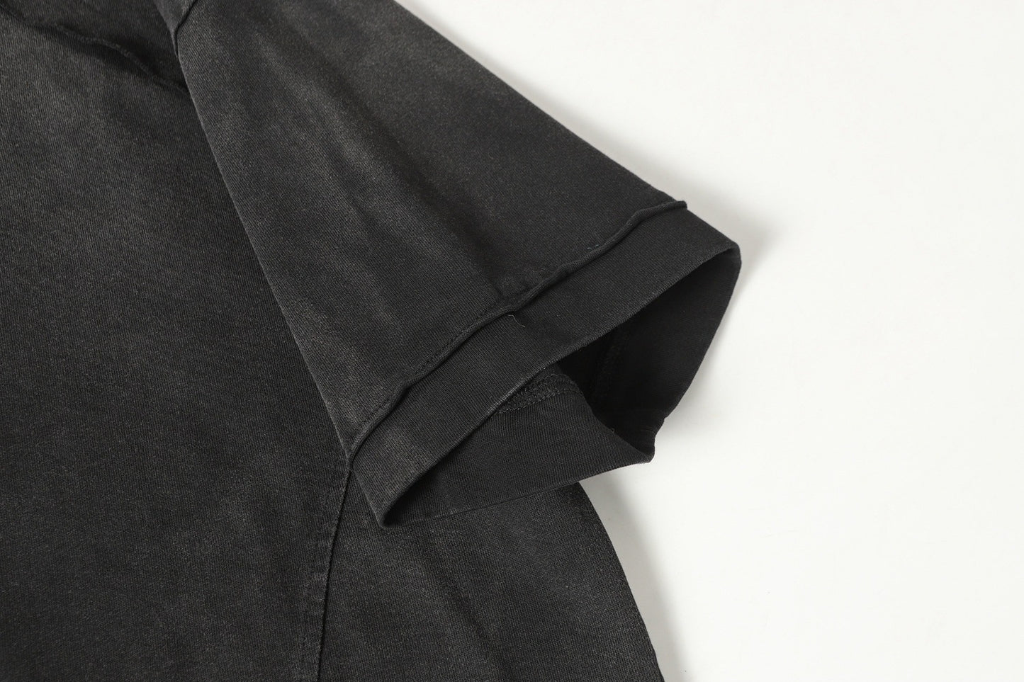 Washed Damage Raw Edge Short Sleeve T-Shirt WN23056