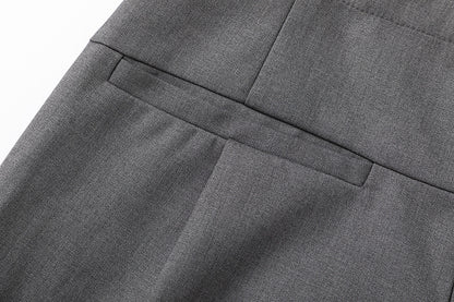 Drape Silhouette Pleats Wide Leg Trousers WN16165