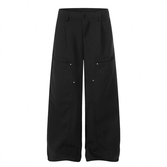Deconstruction Irregular Curved Seam Wide Leg Sweatpants WN25834