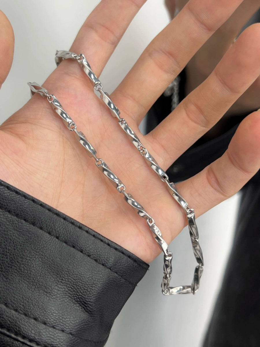 Mobius Design Titanium Steel Necklace & Bracelet WN19258