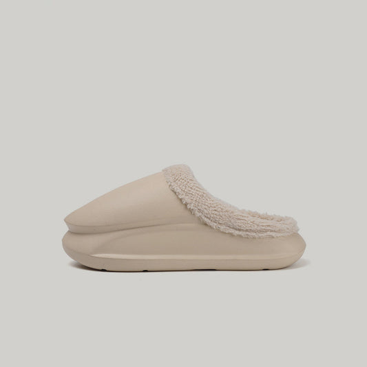 Fake Fur Trim Platform Slip-On Mules WN23468