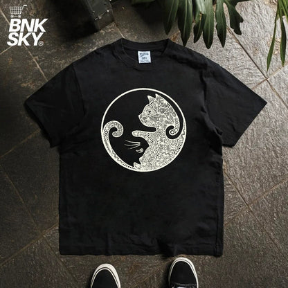 Cat Graphic Design Short Sleeve T-Shirt WN16707