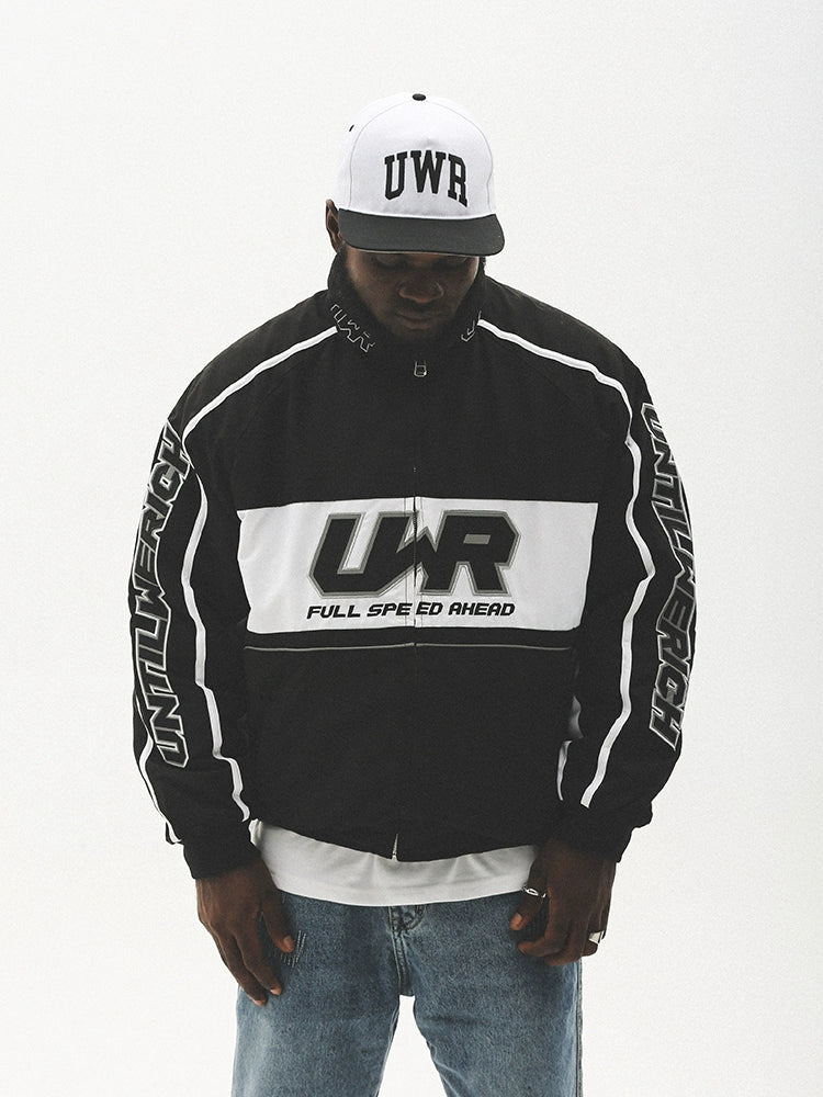 Graphic Letter Design Zipper Padded Jacket WN17744