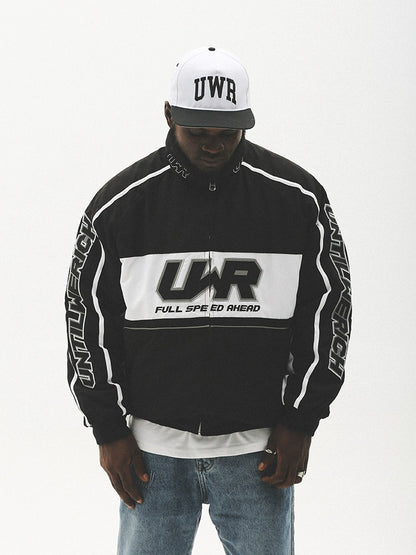 Graphic Letter Design Zipper Padded Jacket WN17744