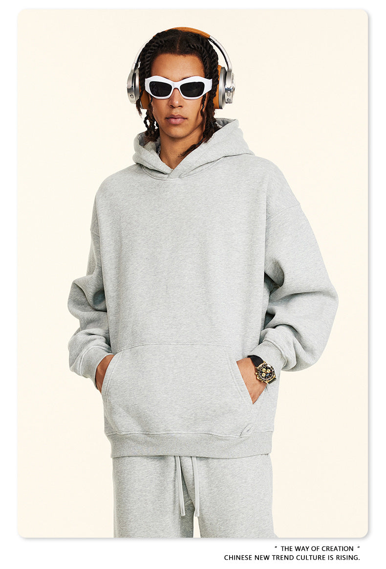 Fleece Lining Oversize Hoodie & Fleece Lining Sweatpants WN9960