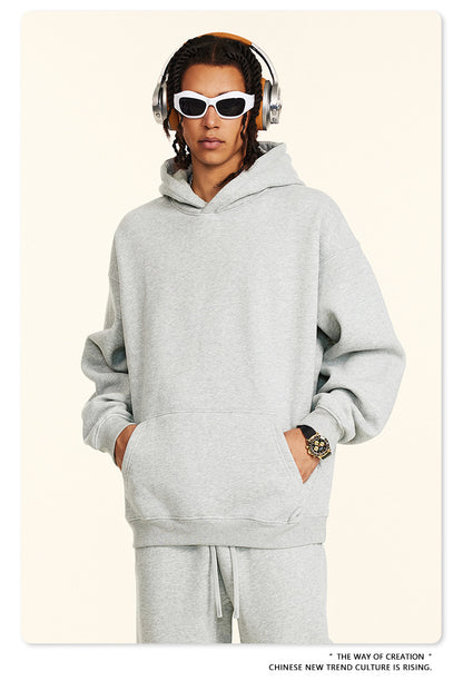 Fleece Lining Oversize Hoodie & Fleece Lining Sweatpants WN9960