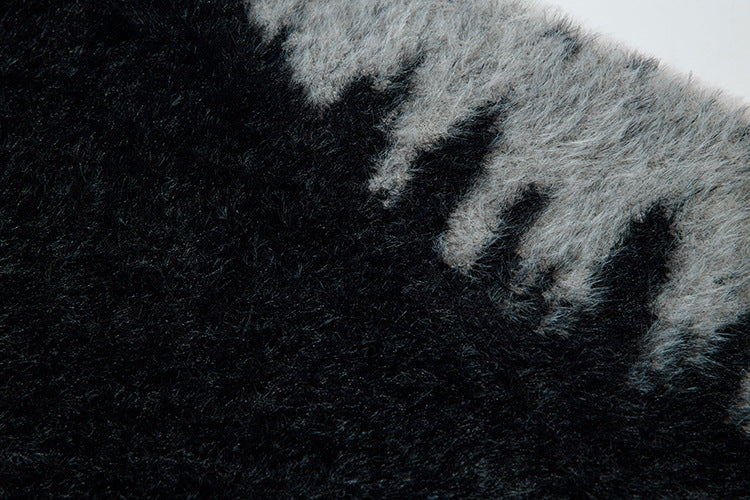 Colorblock Butterfly High-Neck Oversize Knit Cardigan WN11392