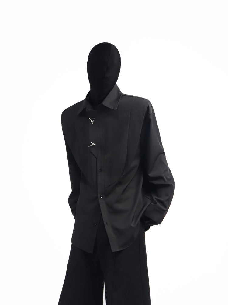 Deconstruction Panel Oversize Long Sleeve Shirt WN23775