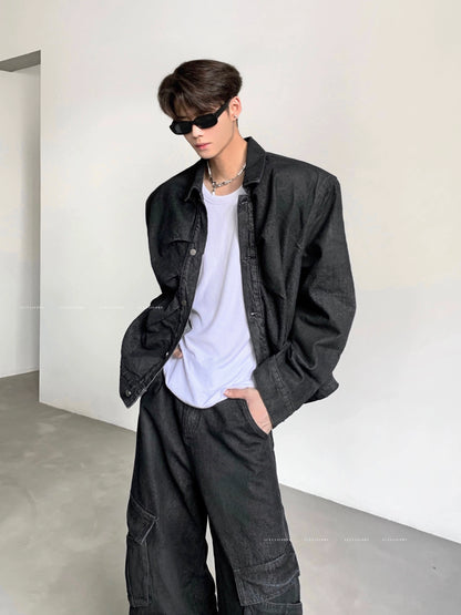 Pleats Washed Denim Jacket WN21956