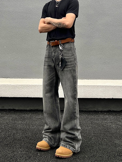 Washed Flare Denim Jeans WN19469