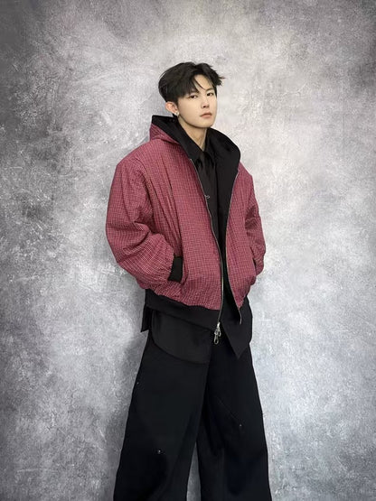 Deconstructed Structured Heavyweight Hooded Jacket & Wide Leg Pants Setup WN27845