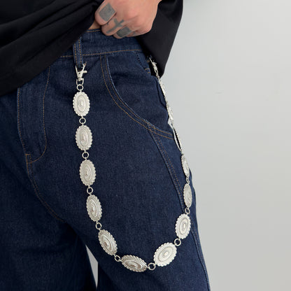 Oval Pattern Metal Pants Chain WN21058
