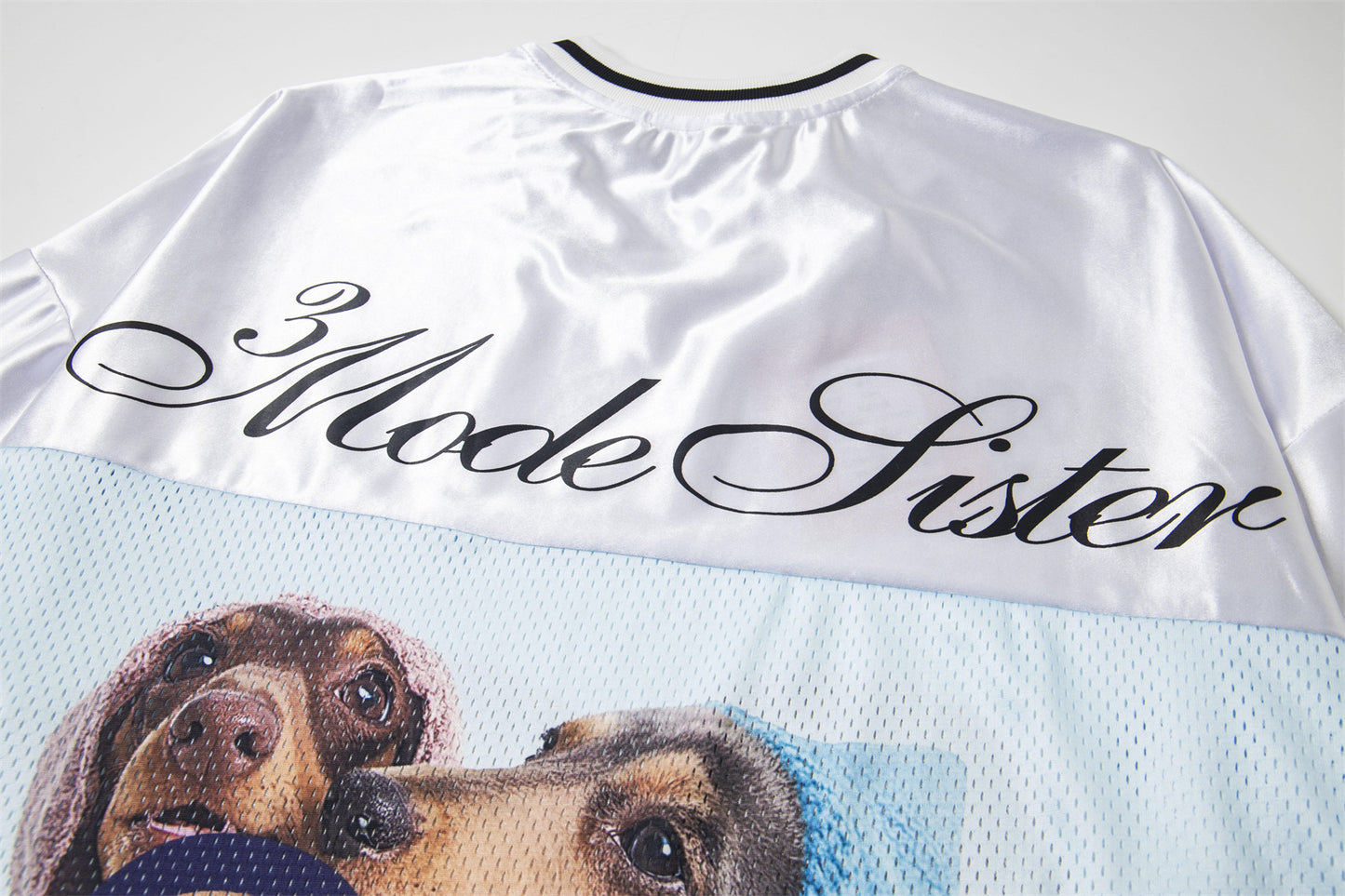 Dog Print V-Neck Breathable Sporty Short Sleeve T-Shirt WN26841