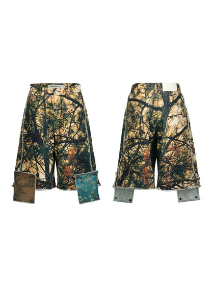 Removable Multi-Wear Print Denim Jeans WN18998