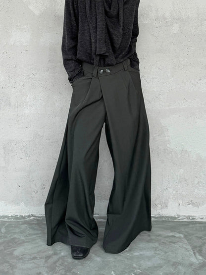 Minimalist Draping Wide Leg Trousers WN19961