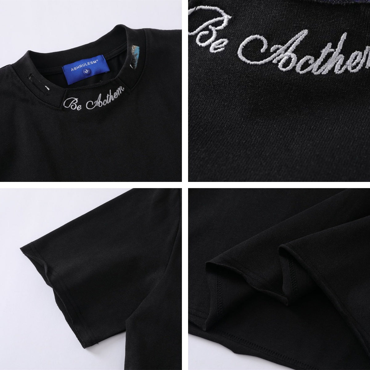 Neck Letter Short Sleeve T-Shirt WN26768