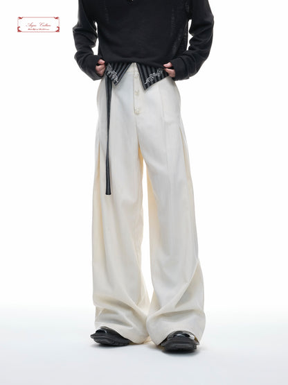 High-Waist Stripe Ribbon Wide Leg Pants WN27013