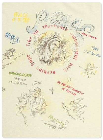 Washed Angel Print Round Neck Short Sleeve T-Shirt WN7833