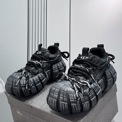 Tire-Sole Platform Lace-Up Sneakers WN24802