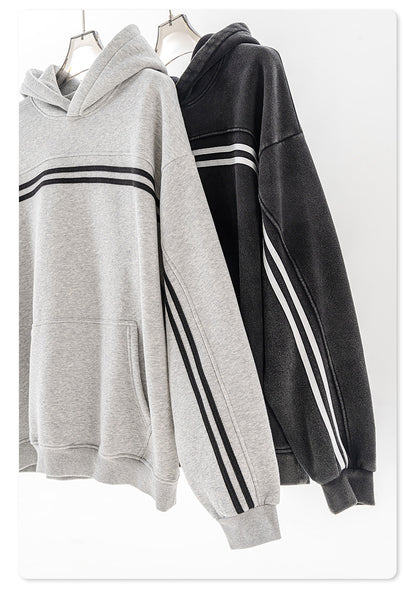 Contrast Color Line Hoodie & Sweatpants Setup WN7875