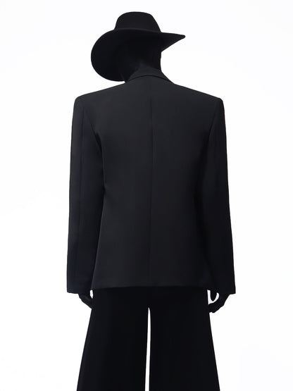 Flower Decor Tailored Jacket & Flare Trousers Setup WN23716