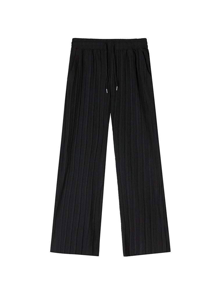 Ice Silk Draping Pleats Wide Leg Pants WN20225