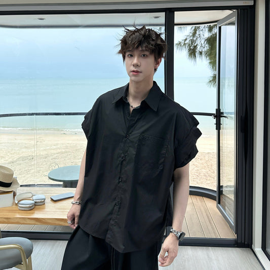 Oversize Rolled Short Sleeve Shirt WN25190