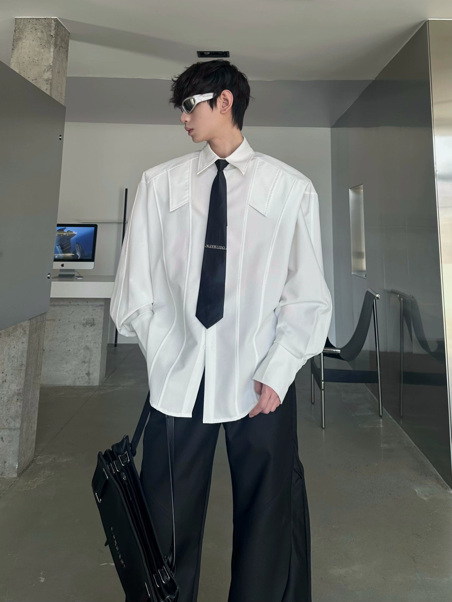 Tie Design Long Sleeve Shirt WN16750