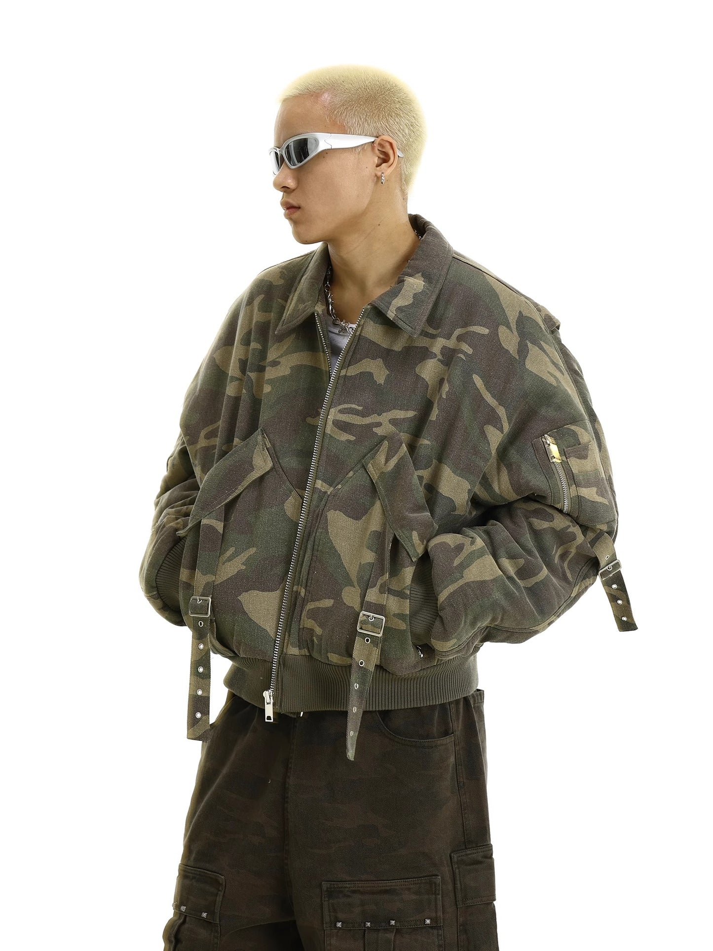 Washed Camouflage Flight Jacket WN8288