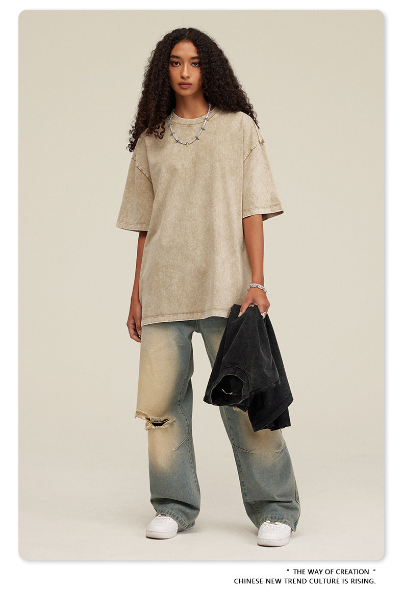 Washed Heavyweight Oversize Short Sleeve T-Shirt WN6078