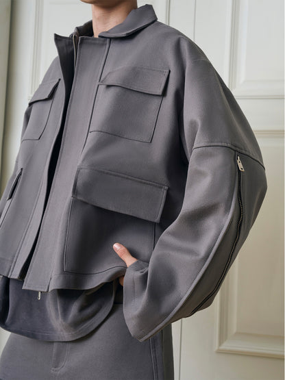 Heavyweight Canvas Multi-Pocket Jacket & Cargo Pants Setup WN15160