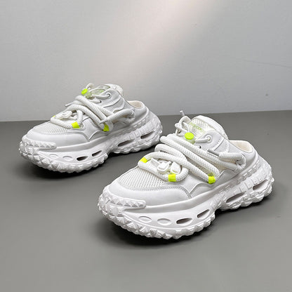 Mesh Rope Lace Chunky Sole Slip-On Shoes WN24703