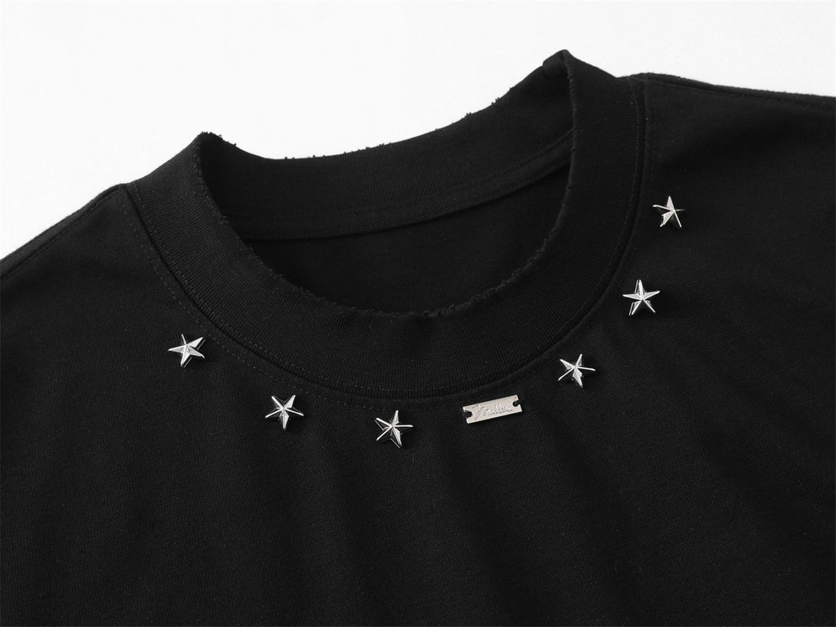 Star Stud Decoration Short Sleeve T-Shirt WN26917