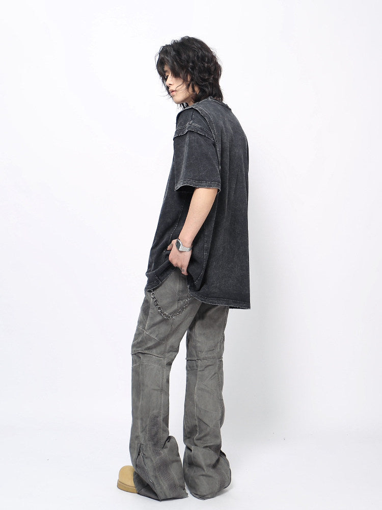 Washed Damage Oversize Short Sleeve T-Shirt WN24412