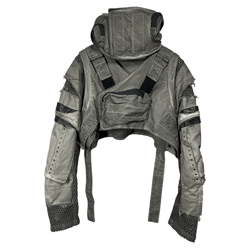 Deconstructed Detachable Hooded Short Jacket WN21999