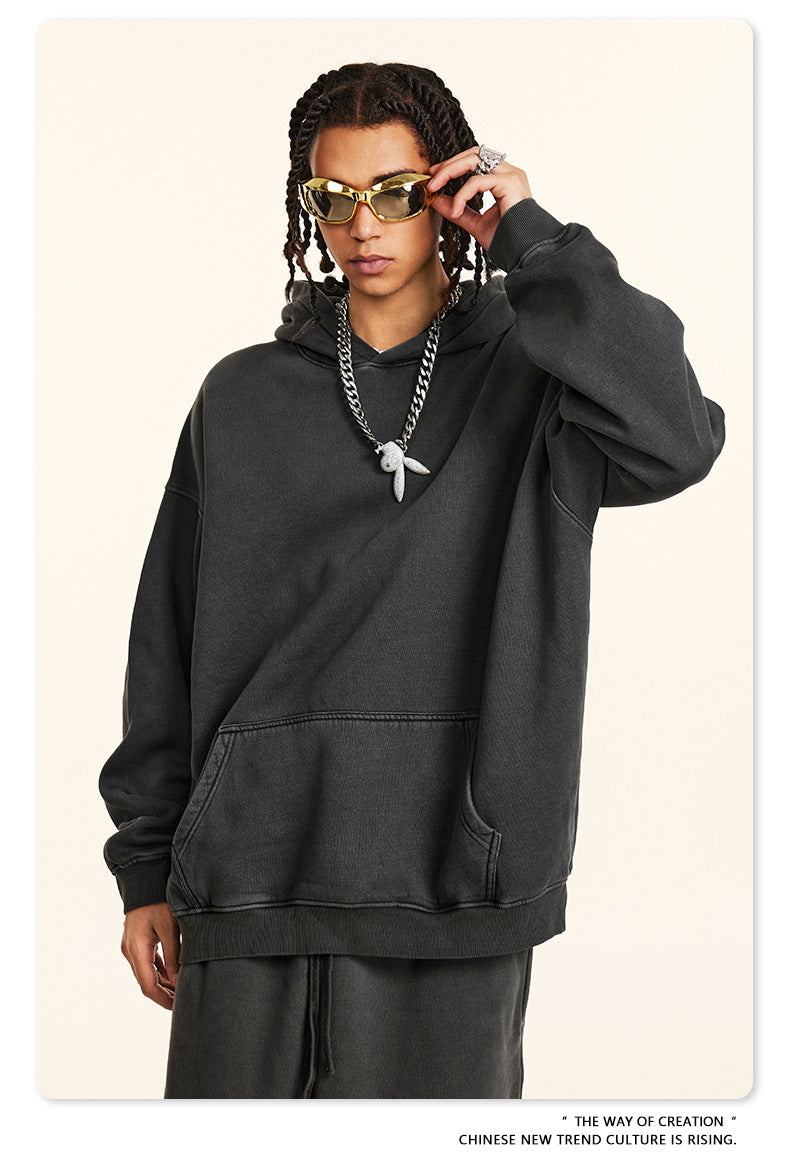 Washed Fleece Lining Oversize Hoodie WN9961