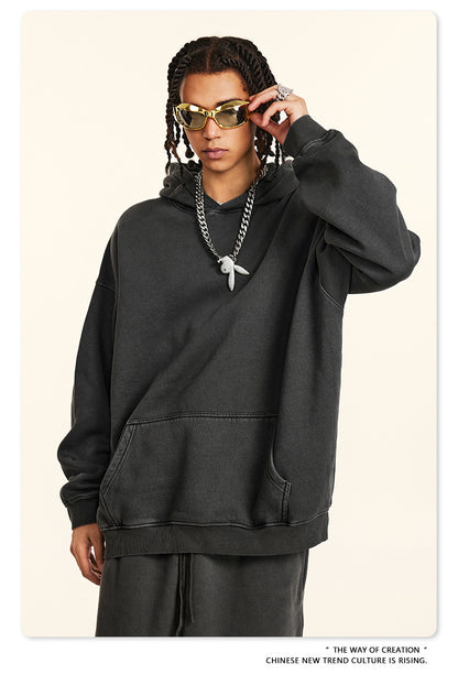 Washed Fleece Lining Oversize Hoodie WN9961