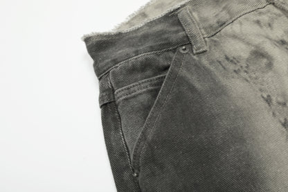 Paint Washed Wide Leg Denim Jeans WN25950
