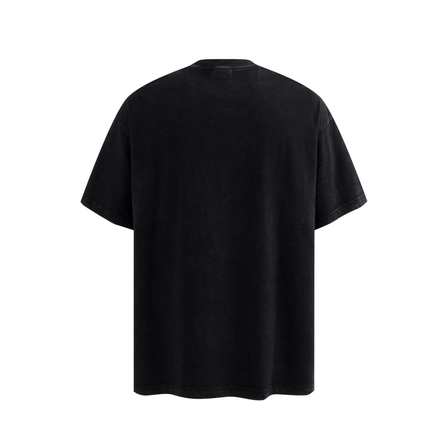 Washed Portrait Letter Print Short Sleeve T-Shirt WN25428