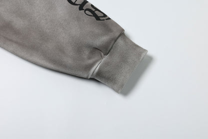 Washed Dirty Dye Zipper Hoodie WN23067