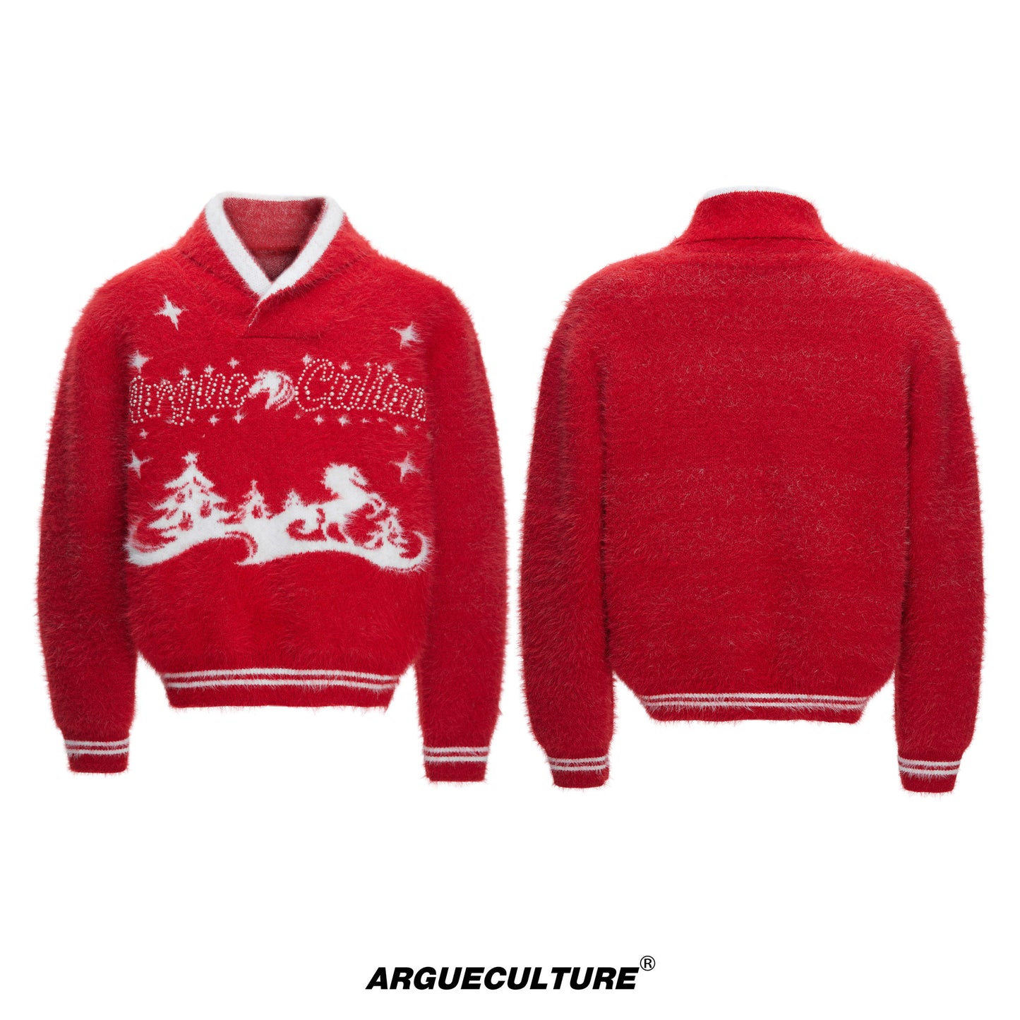 Woolen V-neck Knit Sweater WN22659