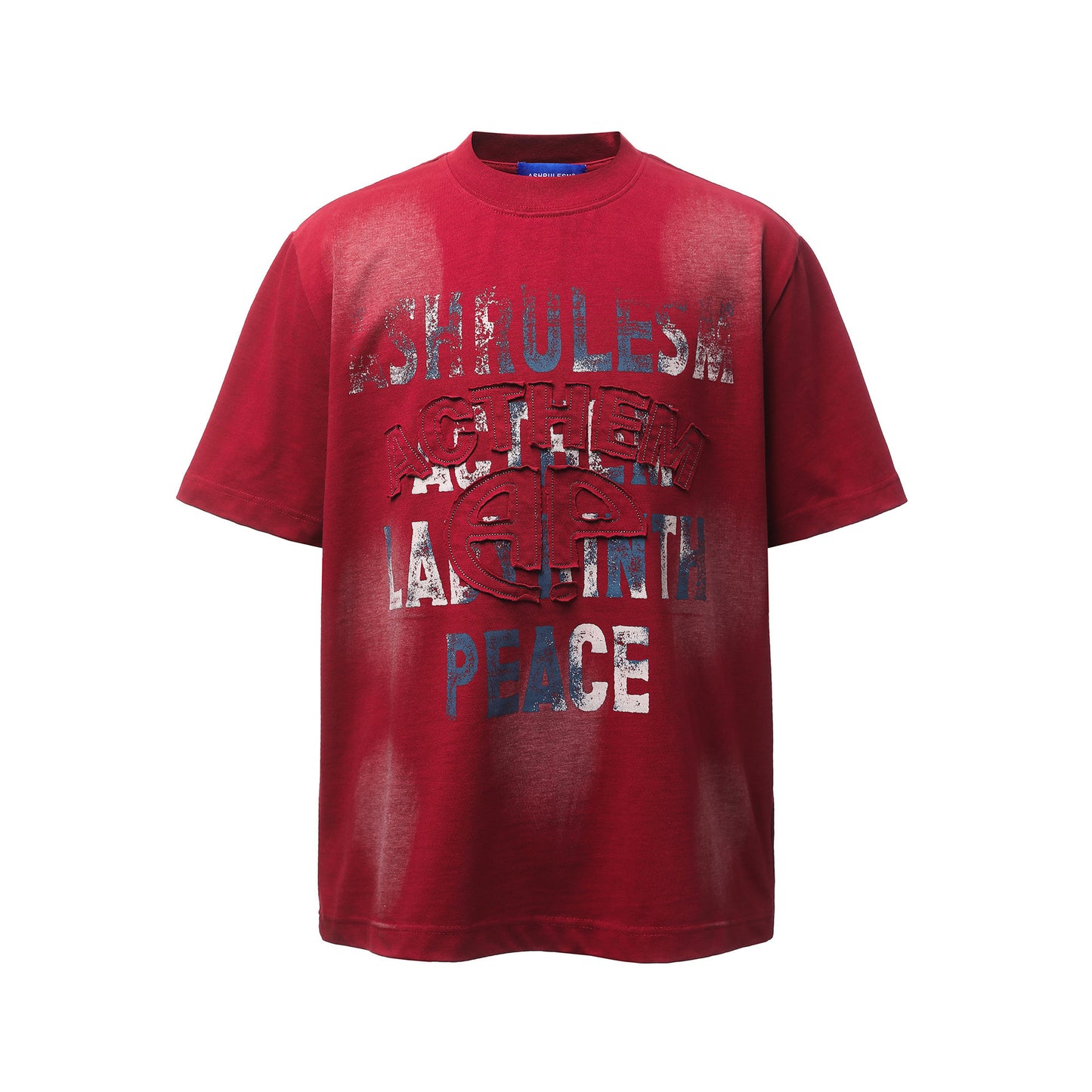 Dirty Dye Letter Print Short Sleeve T-Shirt WN25463