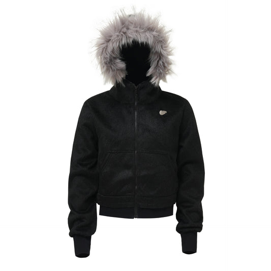 Oversize Fur-Collar Zipper Hoodie WN13027