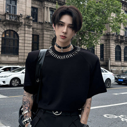 Studs Design Short Sleeve T-Shirt WN25045