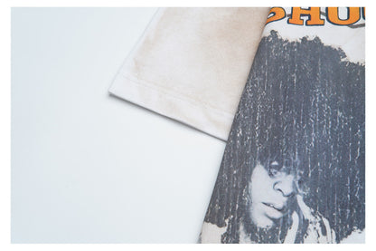 Portrait Letter Print Short Sleeve T-Shirt WN26423