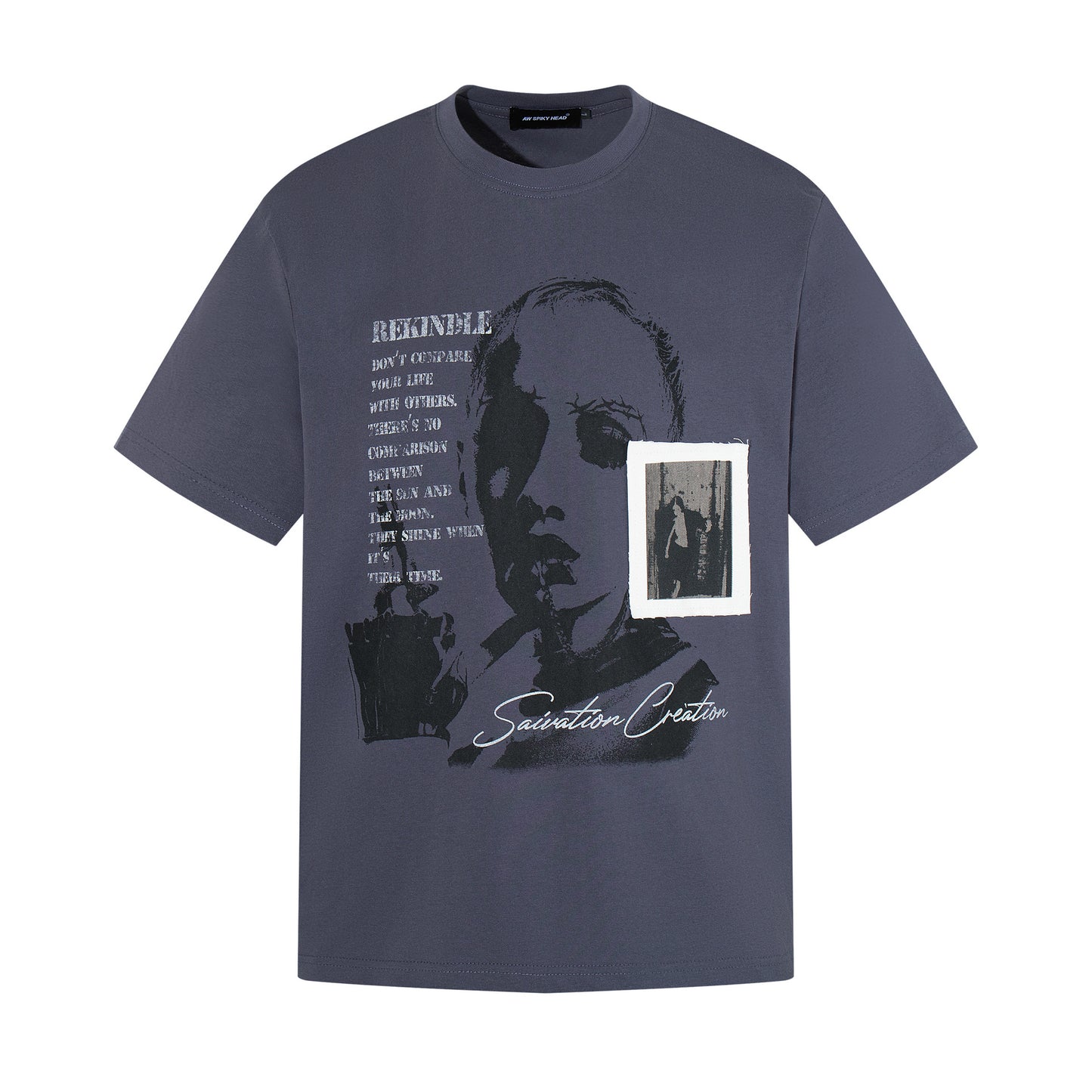 Portrait Letter Print Short Sleeve T-Shirt WN25459